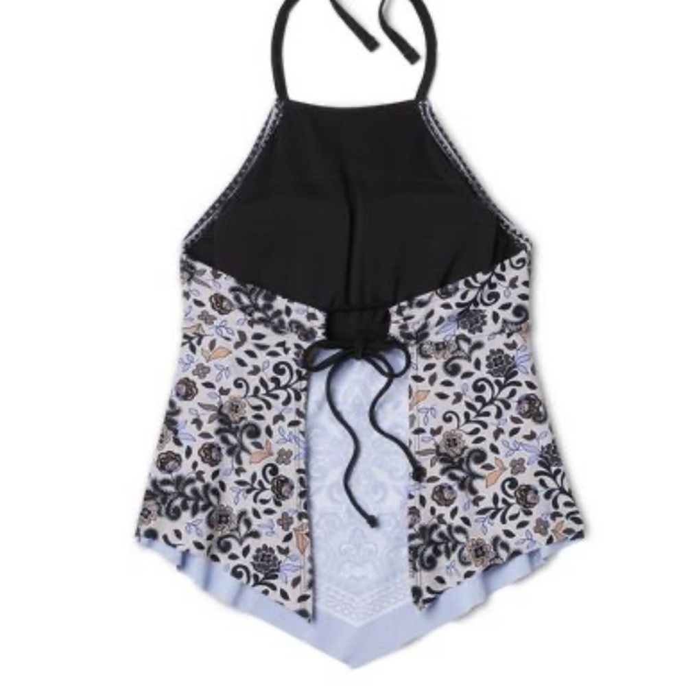 High Neck Tankini Top - Kona Sol black multi floral paisley print - Picture 2 of 3
